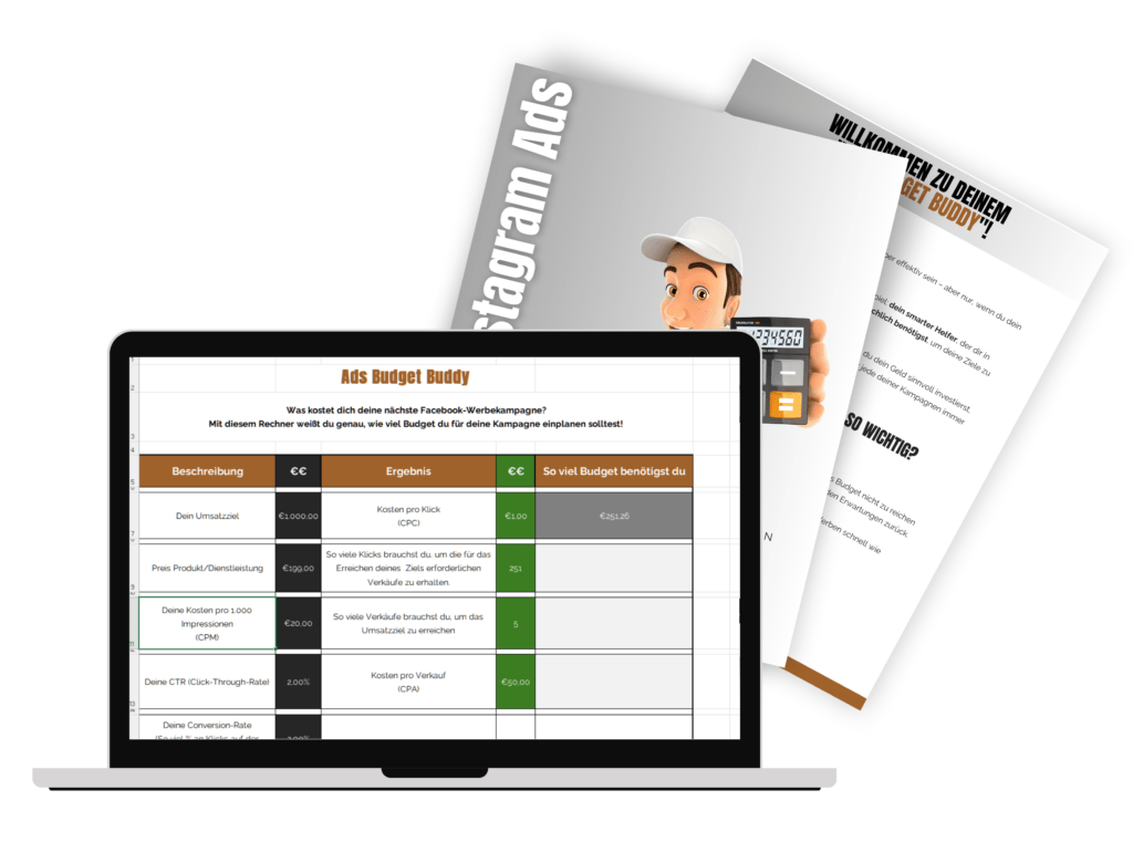 Ads Budget Buddy Mockup mit Tabelle